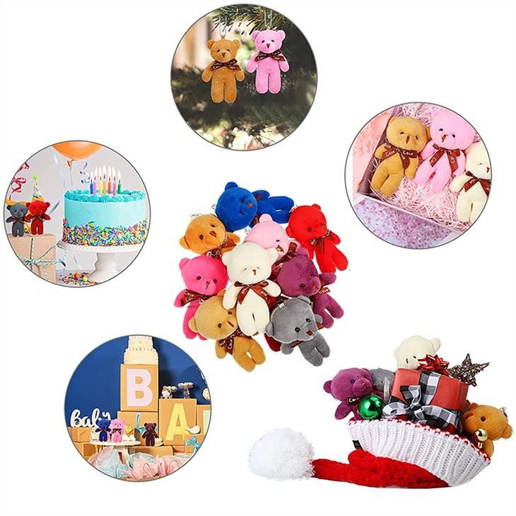 Small Plush Teddy Bear Keychain