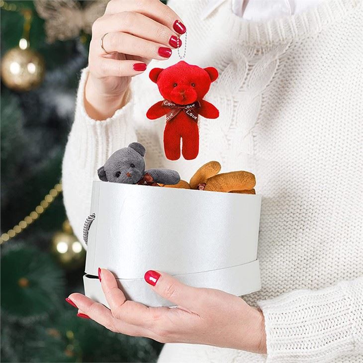 Small Plush Teddy Bear Keychain