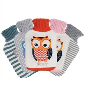 আউল প্যাটার্ন বোনা গরম জল বোতল কভার